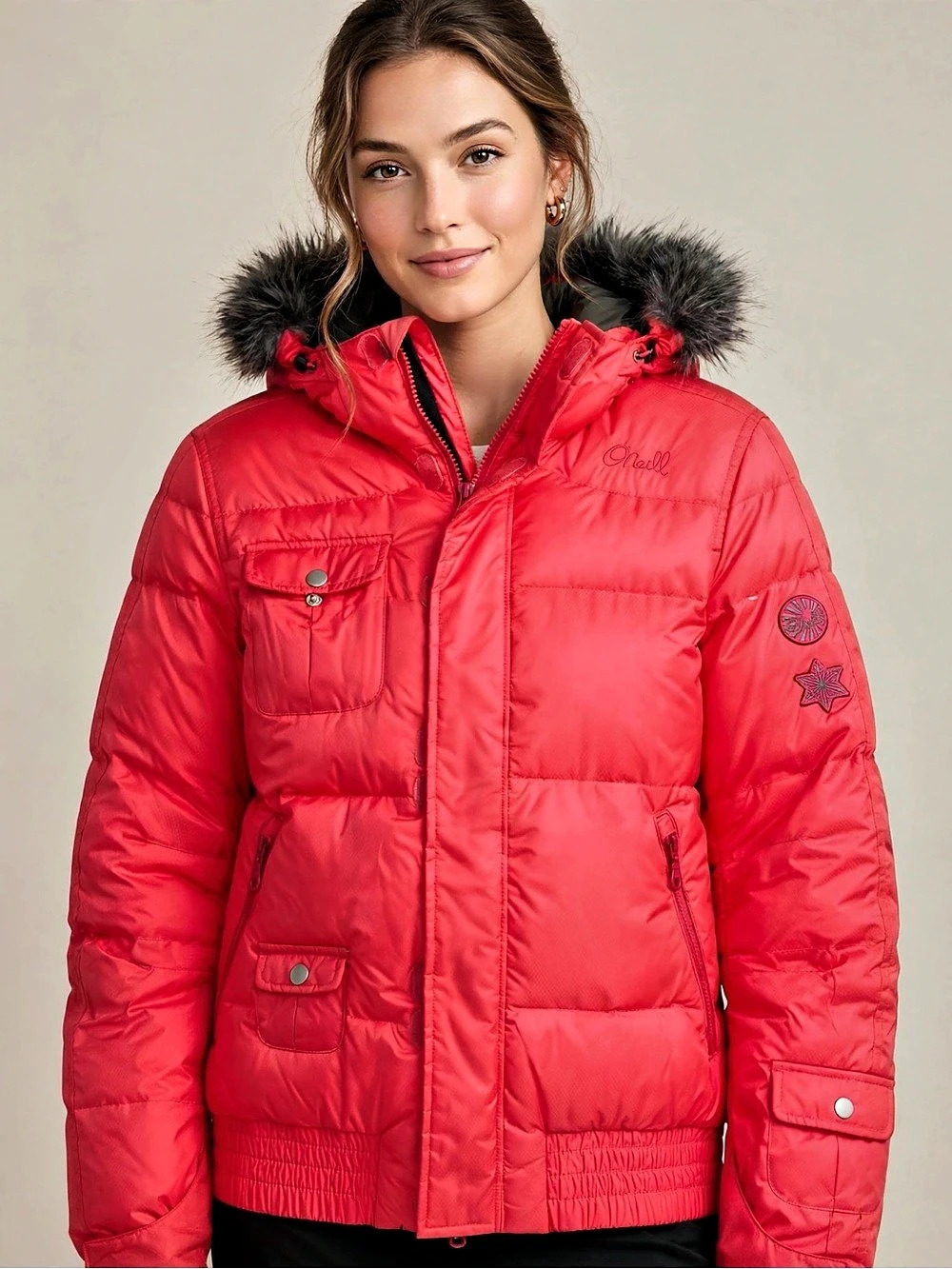 O'Neill Hooded Puffer Jacket Pink
